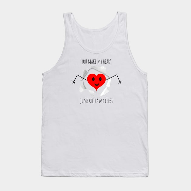 Valentine's day heart jumping out of chest Tank Top by Mandz11